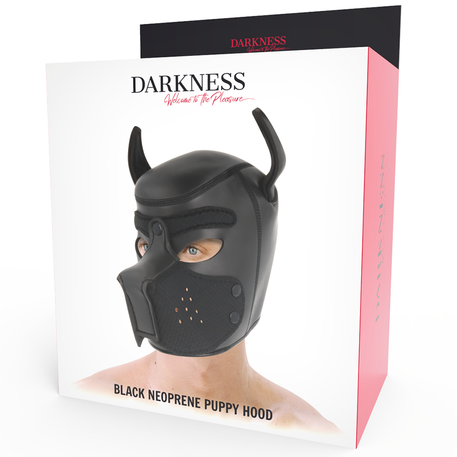 DARKNESS - NEOPRENE DOG MASK WITH REMOVABLE MUSEUM L