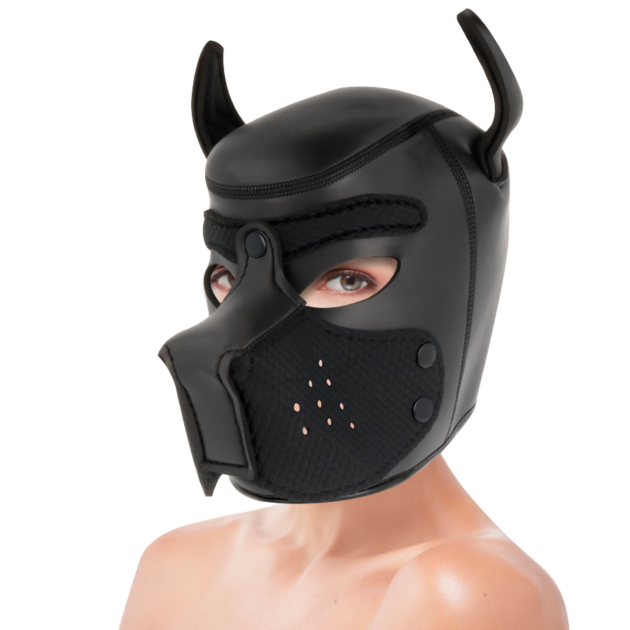 DARKNESS - NEOPRENE DOG MASK WITH REMOVABLE MUSEUM L