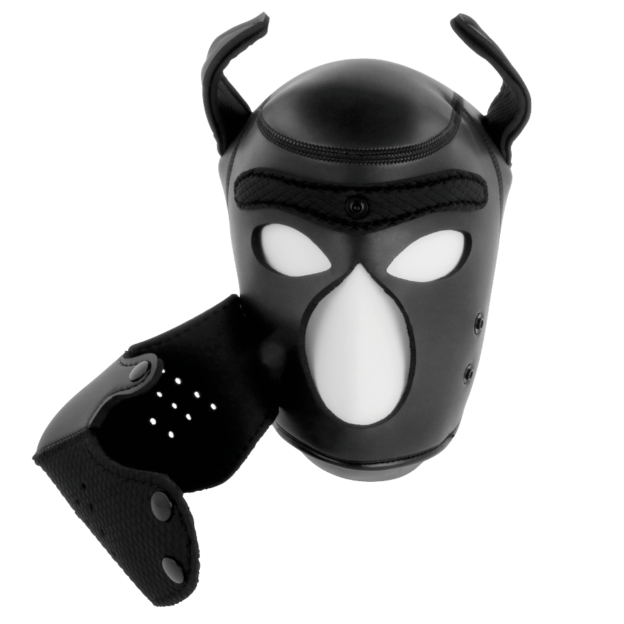 DARKNESS - NEOPRENE DOG MASK WITH REMOVABLE MUSEUM L