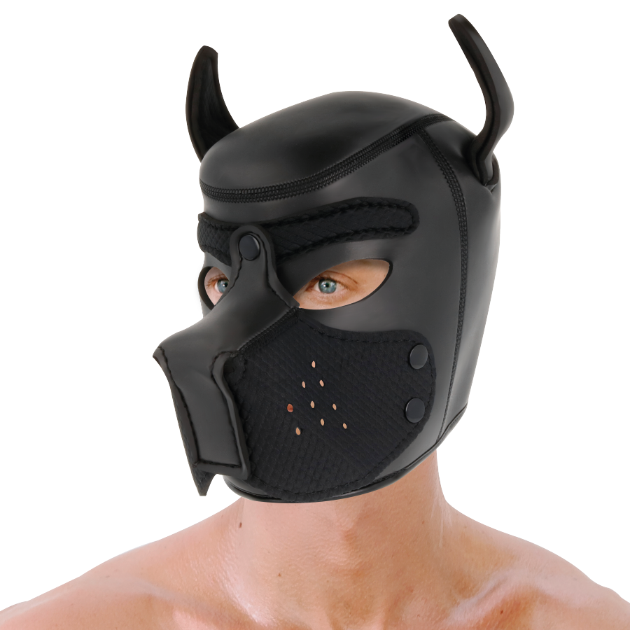 DARKNESS - NEOPRENE DOG MASK WITH REMOVABLE MUSEUM L