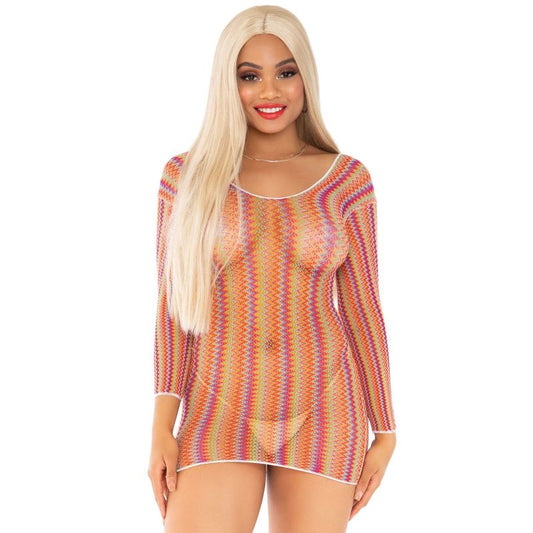 LEG AVENUE - ZIGZAG MINI ROBE MULTICOLORE TAILLE UNIQUE