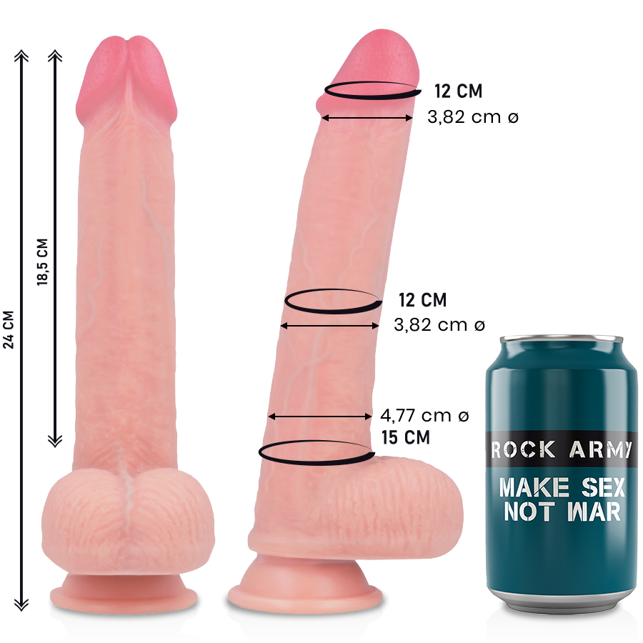 ROCKARMY - PREMIUM LIQUID SILICONE REALISTIC KINGCOBRA 24 CM -O- 4.77 CM