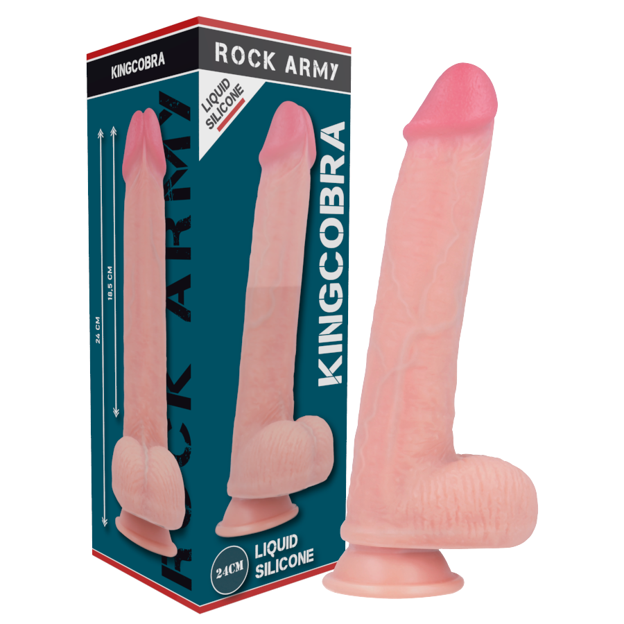 ROCKARMY - PREMIUM LIQUID SILICONE REALISTIC KINGCOBRA 24 CM -O- 4.77 CM