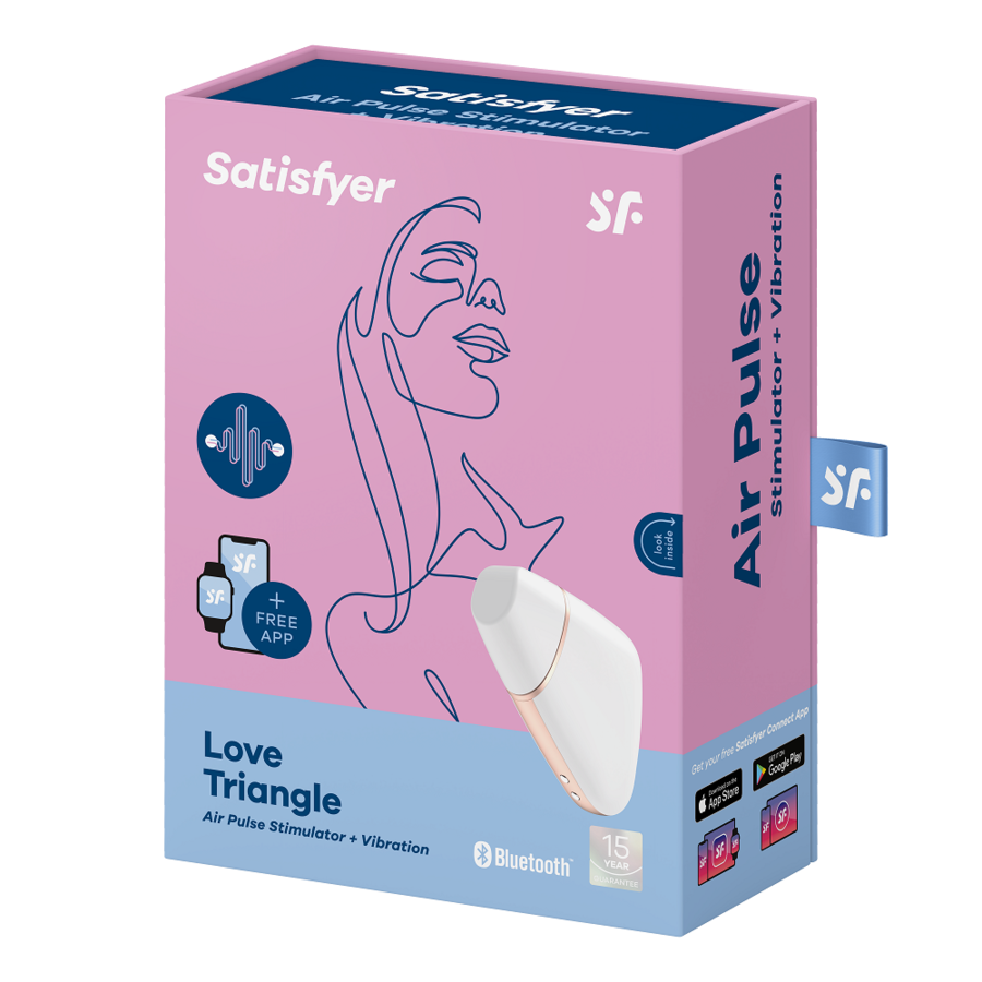 SATISFYER - STIMULATEUR ET VIBRATEUR AIR LOVE TRIANGLE NOIR