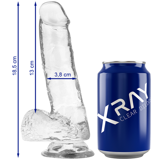 X RAY - TRANSPARENT COCK WITH BALLS 18.5 CM -O- 3.8 CM