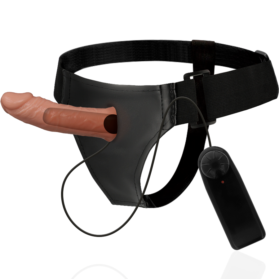 HARNESS ATTRACTION - BENNY HOLLOW REINS WITH VIBRATOR 15 CM -O- 4.5 CM