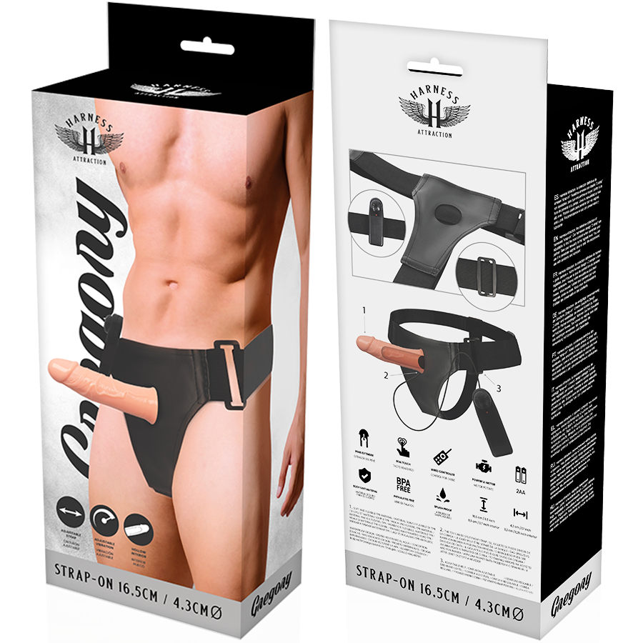 HARNESS ATTRACTION - GREGORY HOLLOW REINS WITH VIBRATOR 16.5 CM -O- 4.3 CM