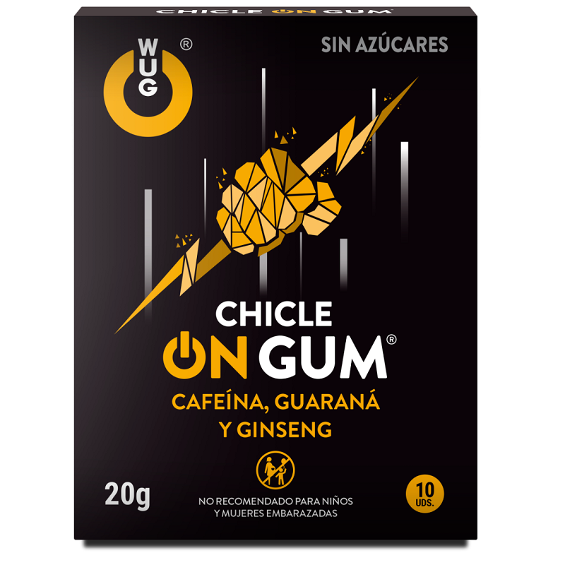 WUG GUM - ON CAFFEINE, GINSENG AND GUARANA GUM 10 UNITS