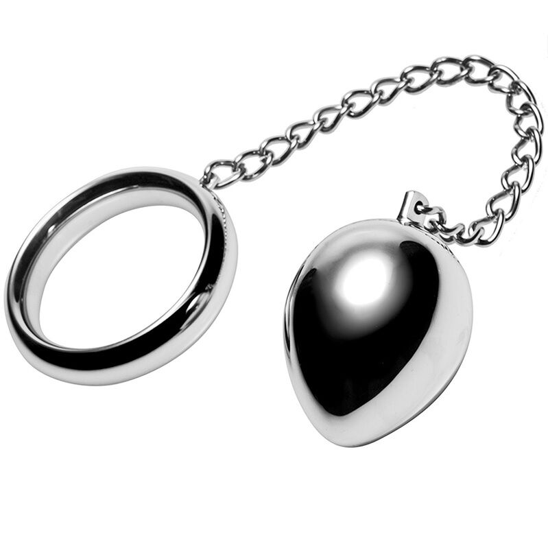 METAL HARD - 45MM COCK RING + CHAIN ​​WITH METAL BALL