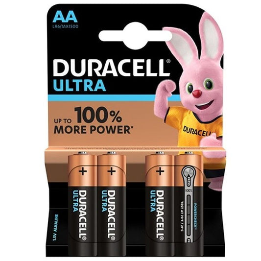 DURACELL - ULTRA POWERFUL BATTERY AA LR6 4 UNITS