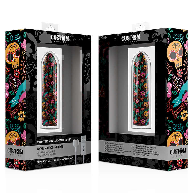 CUSTOM BULLETS - BULLETS PERSONNALISÉS RECHARGEABLE FLORAL 10 INTENSITIES