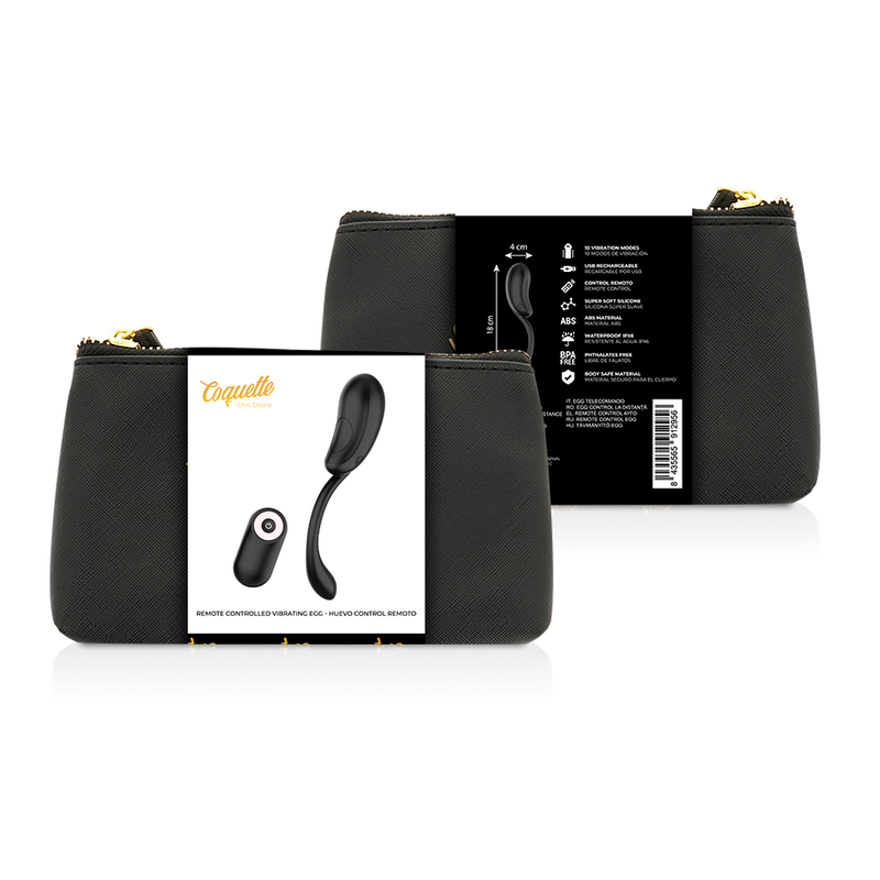 COQUETTE CHIC DESIRE - RECHARGEABLE REMOTE CONTROL VIBRATING EGG BLACK/GOLD