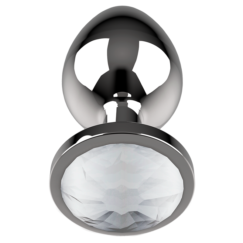 COQUETTE CHIC DESIRE - PLUG ANAL DE METAL COLOR TRANSPARENTE TAMAÑO M 3,5 X 8 CM