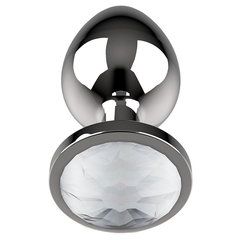 COQUETTE CHIC DESIRE - PLUG ANAL DE METAL COLOR TRANSPARENTE TAMAÑO M 3,5 X 8 CM