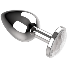 COQUETTE CHIC DESIRE - PLUG ANAL DE METAL COLOR TRANSPARENTE TAMAÑO M 3,5 X 8 CM