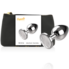 COQUETTE CHIC DESIRE - PLUG ANAL DE METAL COLOR TRANSPARENTE TAMAÑO M 3,5 X 8 CM