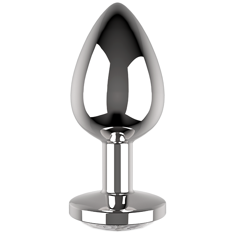 COQUETTE CHIC DESIRE - PLUG ANAL DE METAL COLOR TRANSPARENTE TAMAÑO M 3,5 X 8 CM