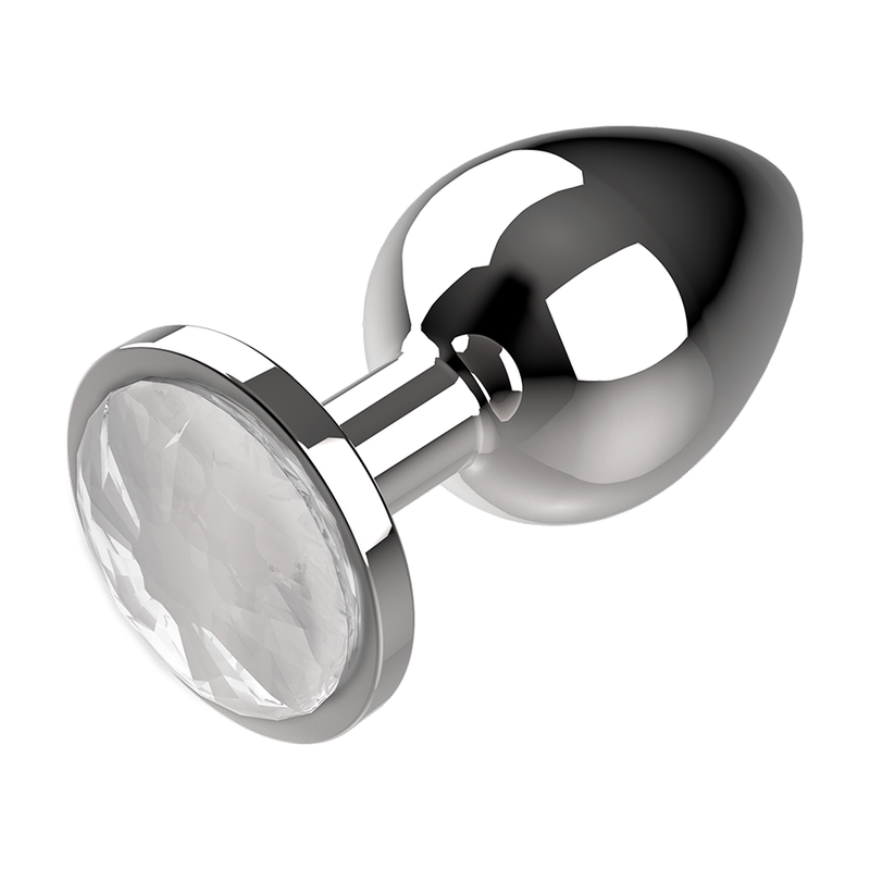 COQUETTE CHIC DESIRE - PLUG ANAL DE METAL COLOR TRANSPARENTE TAMAÑO M 3,5 X 8 CM