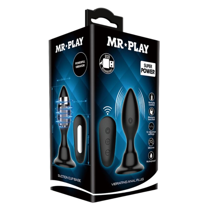 MR PLAY - PLUG ANAL CON MANDO A DISTANCIA VIBRACIÓN NEGRO