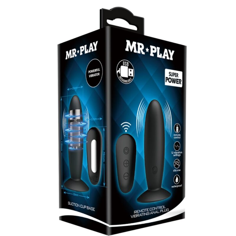 MR PLAY - PLUG ANAL CON MANDO A DISTANCIA VIBRACIÓN NEGRO