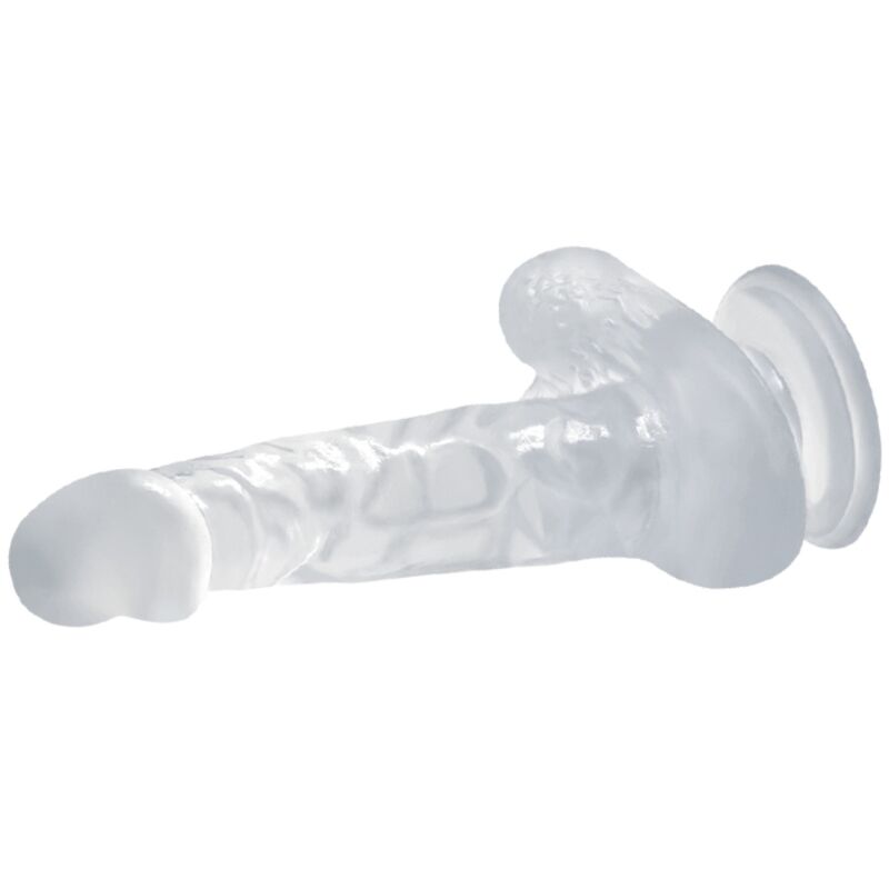 BAILE - DILDO REALISTA CON VENTOSA Y TESTICULOS 16,7 CM TRANSPARENTE