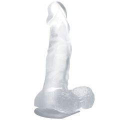 BAILE - DILDO REALISTA CON VENTOSA Y TESTICULOS 16,7 CM TRANSPARENTE