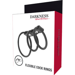 DARKNESS - SET DE 3 ANILLOS PARA EL PENE FLEXIBLES