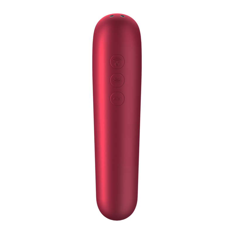 SATISFYER - VIBRATEUR ET ASPIRATION DUAL LOVE AVEC AIR PULSÉ ROUGE