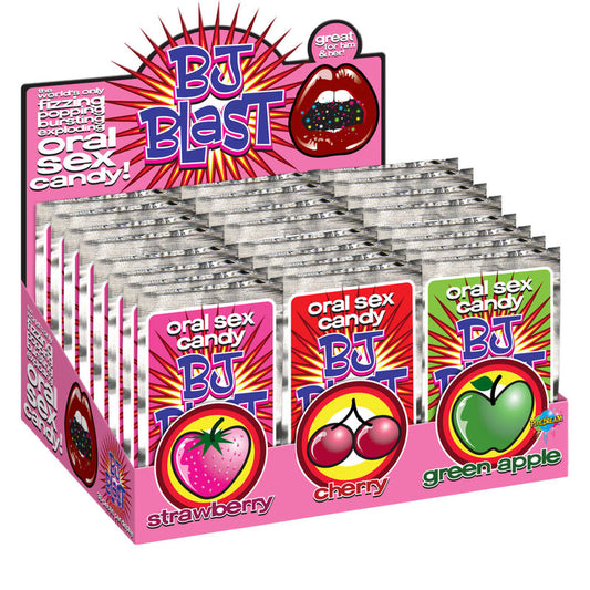 PIPEDREAMS - BJ BLAST STRAWBERRY / CHERRY &amp; GREEN APPLE - DISPLAY - 36 PCS