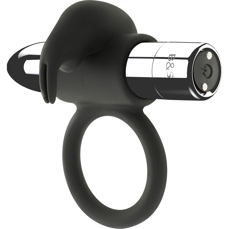 BLACK&amp;SILVER - BURTON RECHARGEABLE RING 10 VIBRATION MODES