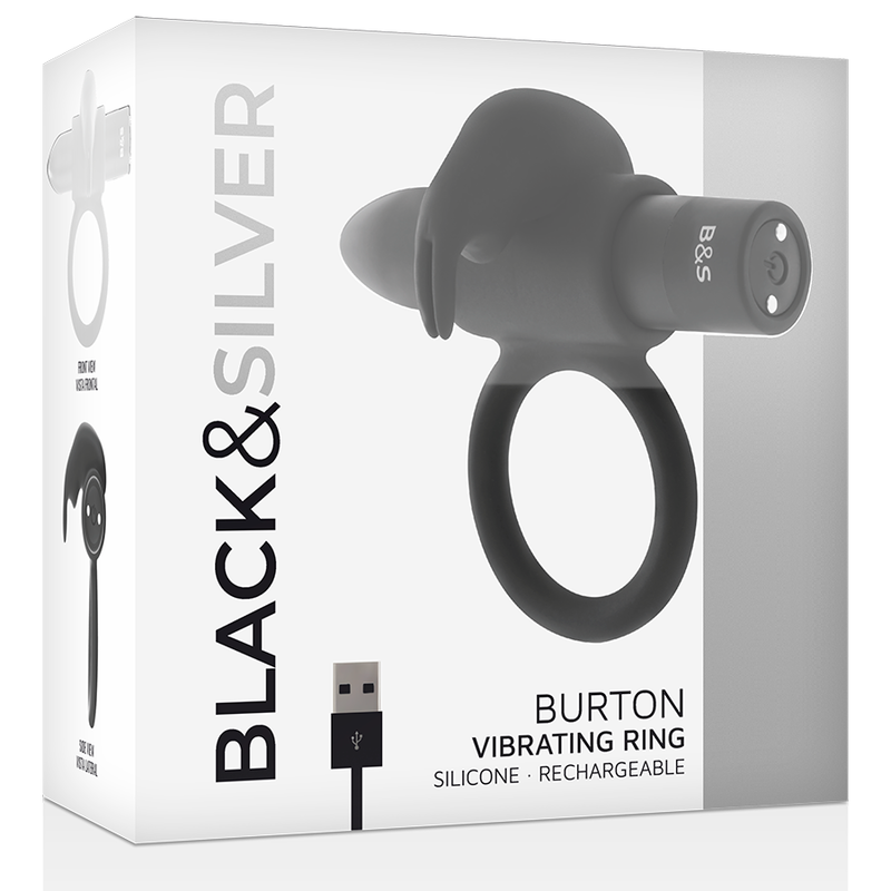 BLACK&amp;SILVER - BURTON RING 10 VIBRATION MODES BLACK