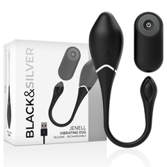 BLACK&amp;SILVER - JENELL RECHARGEABLE VIBRATING EGG