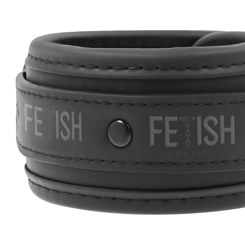 FETISH SUBMISSIVE - VEGAN LEATHER ANKLE BRACELETS WITH NOPRENE LINING