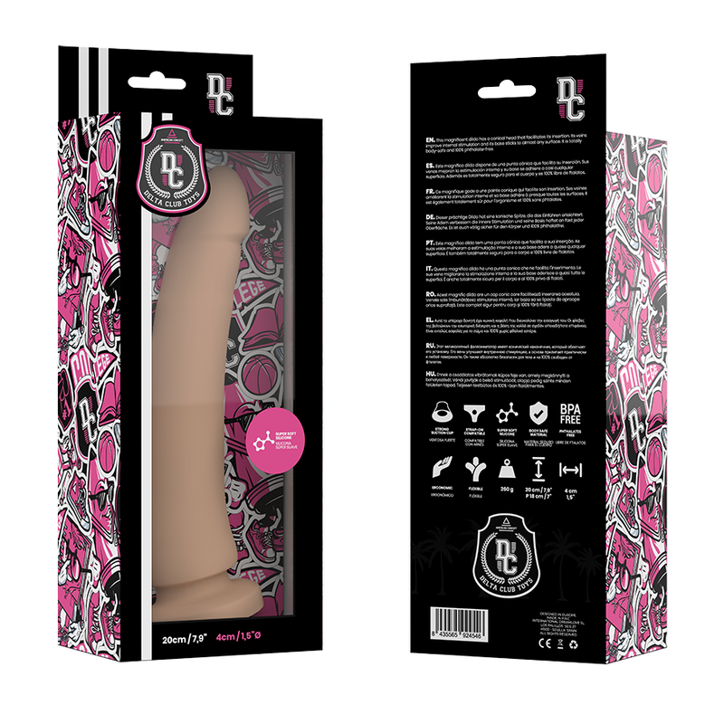 DELTA CLUB - JUGUETES DILDO DE SILICONA MÉDICA NATURAL 20 CM -O- 4 CM