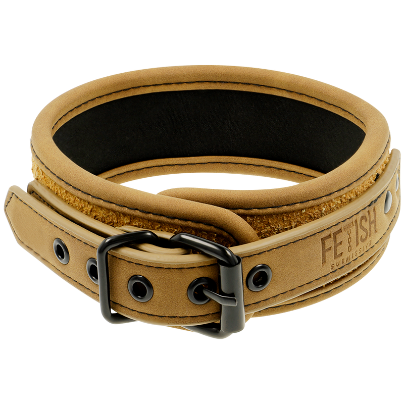 FETISH SUBMISSIVE ORIGEN - NEOPRENE LINED COLLAR WITH CHAIN