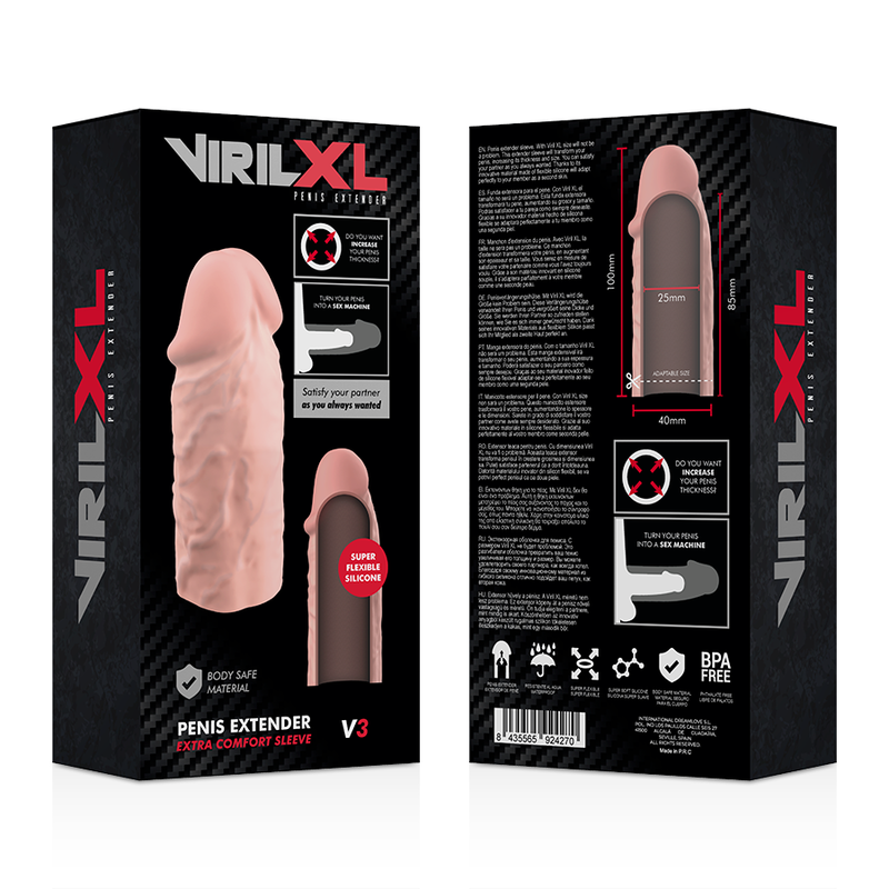 VIRILXL - EXTENSIÓN DE PENE DE SILICONA LÍQUIDA NATURAL V3