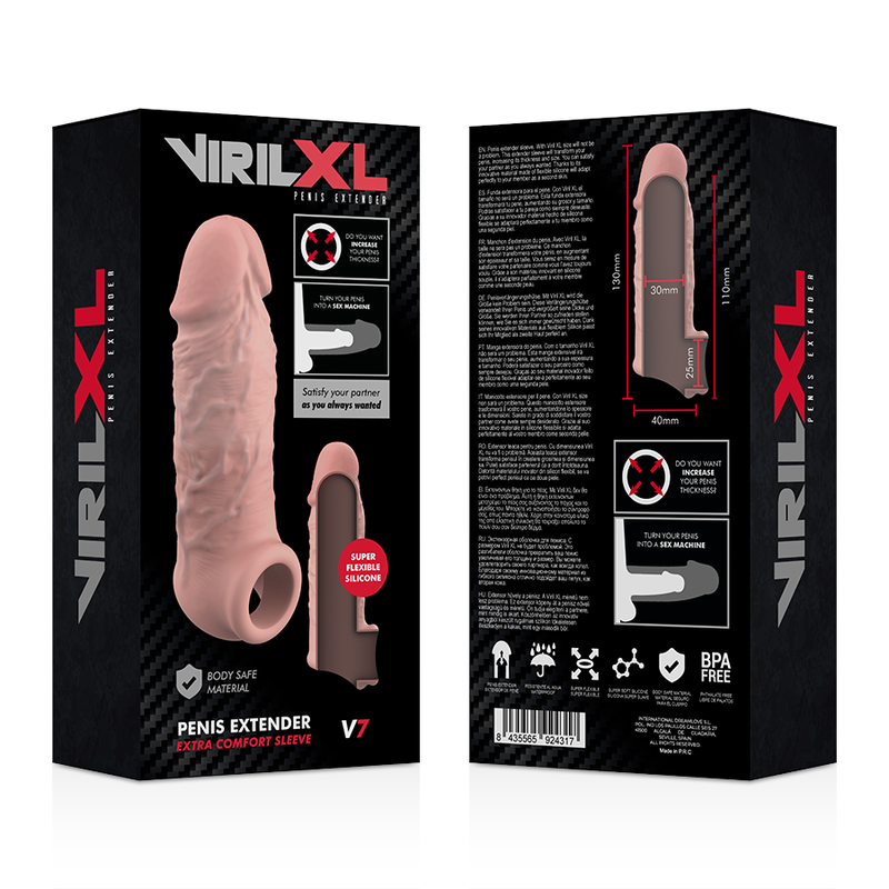 VIRILXL - EXTENSIÓN DE PENE DE SILICONA LÍQUIDA NATURAL V7