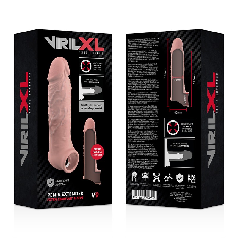 VIRILXL - EXTENSIÓN DE PENE DE SILICONA LÍQUIDA NATURAL V9