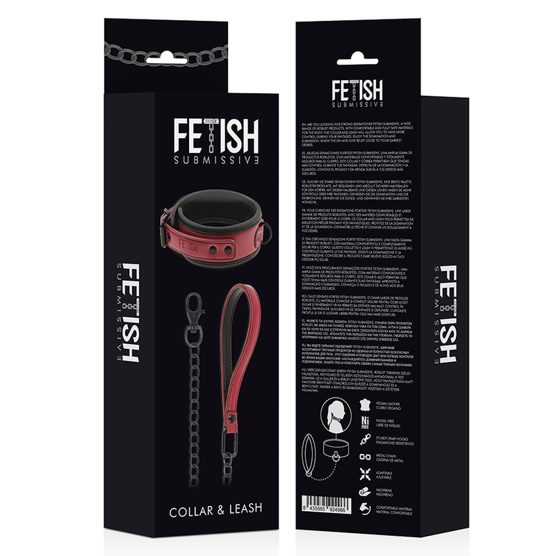 FETISH SUBMISSIVE DARK ROOM - NEOPRENE LINING CHAIN ​​COLLAR