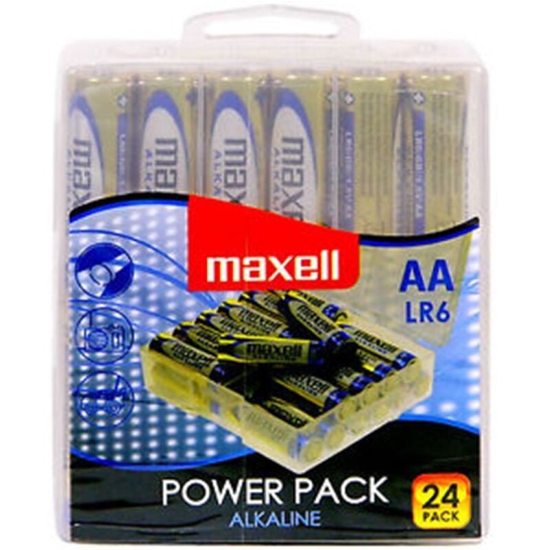 MAXELL - AA ALKALINE BATTERIES LR6 PACK * 24 BATTERIES