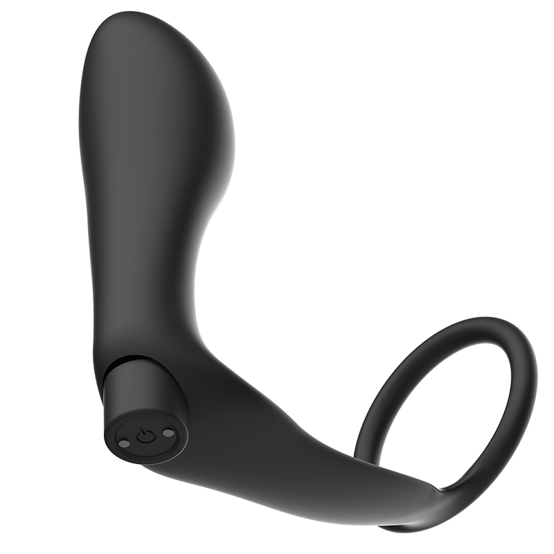 ADDICTED TOYS - COCK RING WITH REMOTE CONTROL RECHARGEABLE BLACK ANAL PLUG