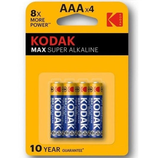 KODAK - KODAK MAX SUPER ALKALINE AAA LR03 BATTERIES * 4